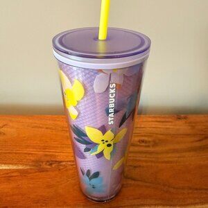 Spring-themed venti Starbucks tumbler